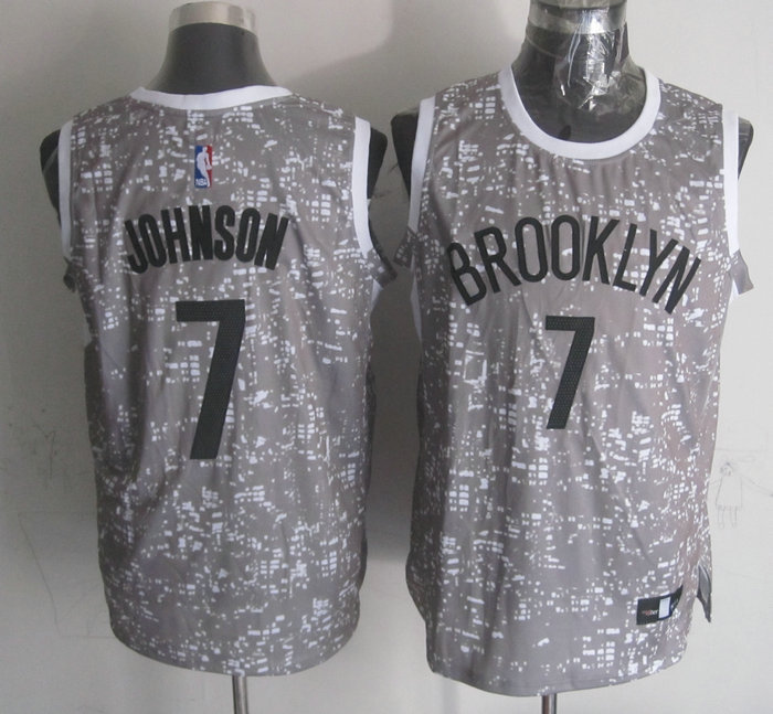  NBA Brooklyn Nets 7 Joe Johnson Grey City Luminous Jersey
