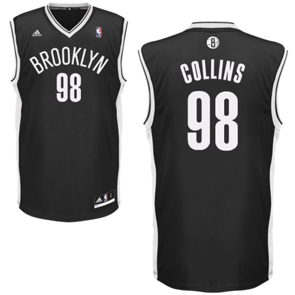  NBA Brooklyn Nets 98 Jason Collins New Revolution 30 Road Black Jersey