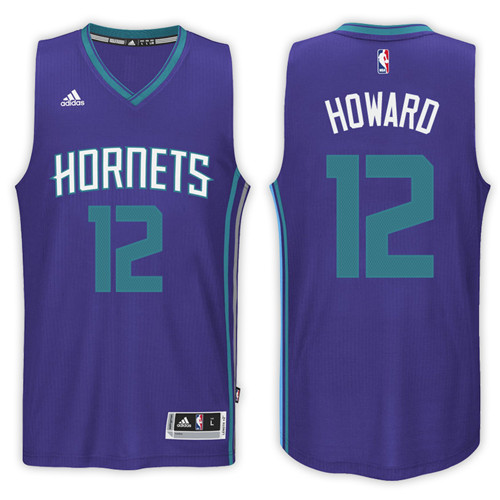  NBA Charlotte Bobcats 12 Dwight Howard New Revolution 30 Swingman Road Purple White Jersey