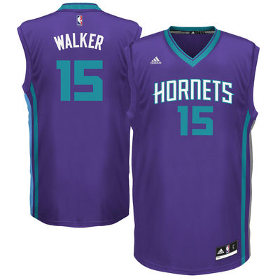  NBA Charlotte Bobcats 15 Kemba Walker New Revolution 30 Swingman Road Dark Purple Jersey