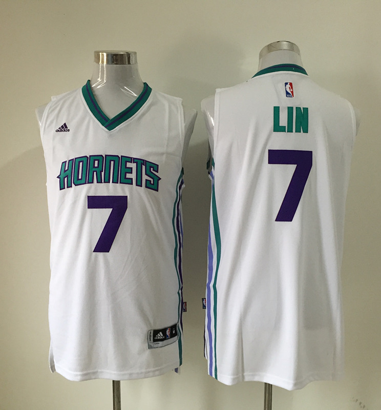  NBA Charlotte Bobcats 7 Jeremy Lin New Revolution 30 Swingman Road Dark White Jersey