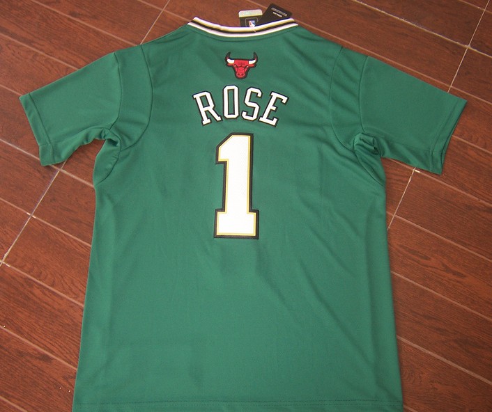  NBA Chicago Bulls 1 Derrick Rose 2014 St Paddy Day Kelly Green Swingman Jerseys