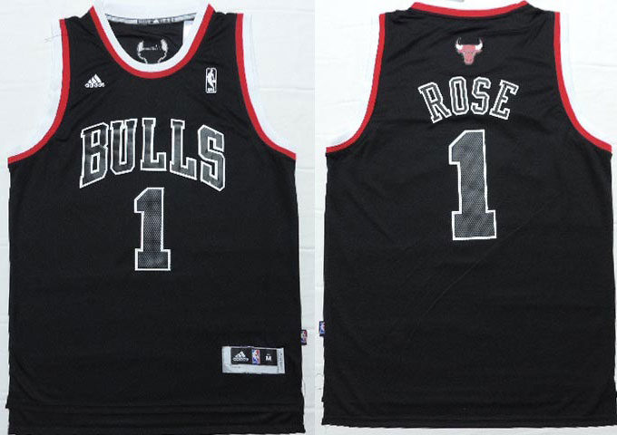  NBA Chicago Bulls 1 Derrick Rose New Revolution 30 Swingman Black Jersey