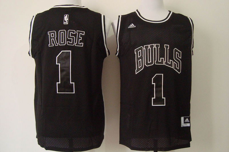  NBA Chicago Bulls 1 Derrick Rose New Revolution 30 Swingman Black Jerseys