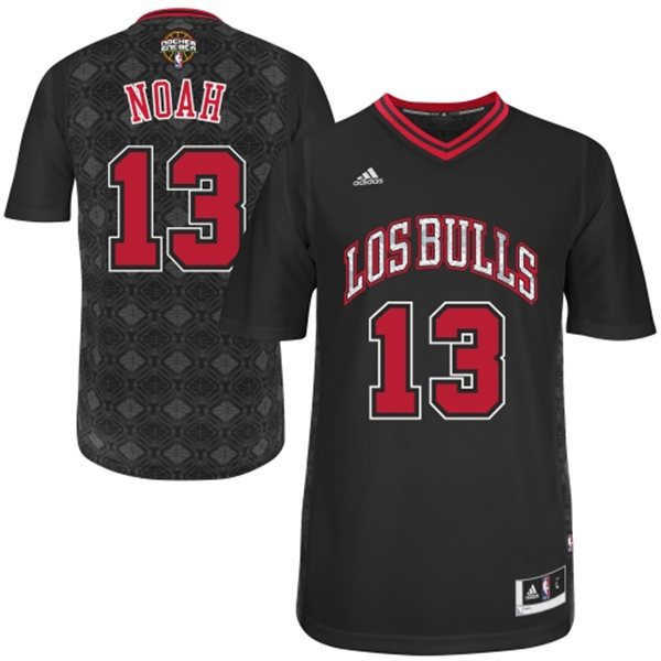  NBA Chicago Bulls 13 Joakim Noah 2014 Noches Enebea Swingman Black Jersey