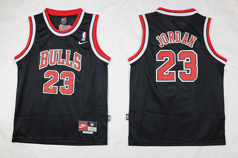  NBA Chicago Bulls 23 Michael Jordan Kid Jersey New Revolution 30 Swingman Black Youth Jersey