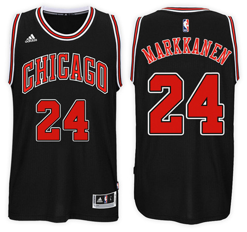  NBA Chicago Bulls 24 Lauri Markkanen New Revolution 30 Swingman Black Jersey