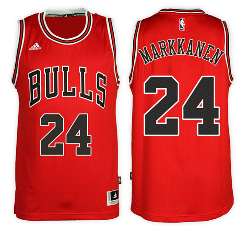  NBA Chicago Bulls 24 Lauri Markkanen New Revolution 30 Swingman Red Jersey