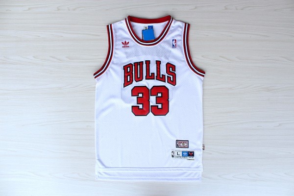  NBA Chicago Bulls 33 Scottie Pippen New Revolution 30 Swingman White Jersey