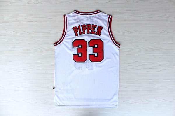  NBA Chicago Bulls 33 Scottie Pippen New Revolution 30 Swingman White Jerseys