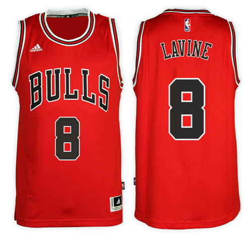  NBA Chicago Bulls 8 Zach Lavine New Revolution 30 Swingman Red Jersey