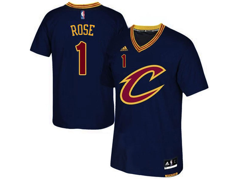  NBA Cleveland Cavaliers #1 Derrick Rose jersey New Revolution 30 Swingman Blue Jersey with Sleeve