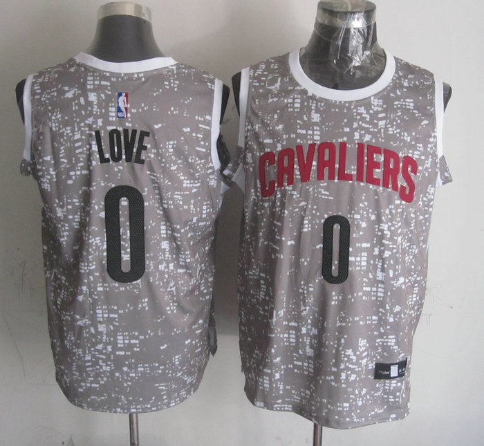  NBA Cleveland Cavaliers 0 Kevin Love Grey City Luminous Jersey