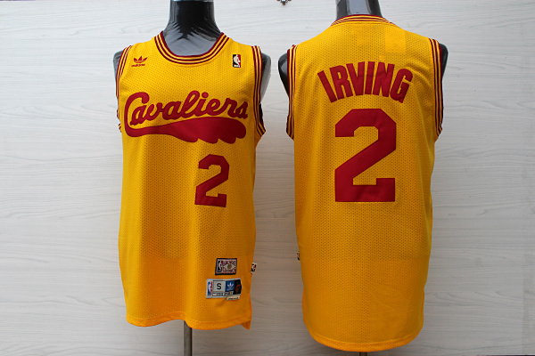  NBA Cleveland Cavaliers 2 Kyrie Irving Swingman Throwback Yellow Jersey