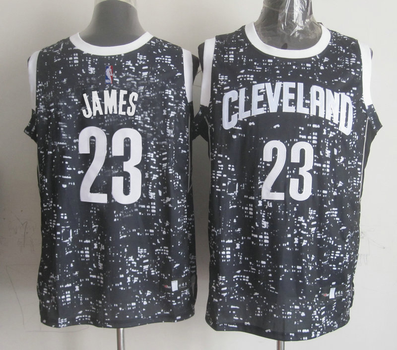  NBA Cleveland Cavaliers 23 Lebron James Black City Luminous Jersey