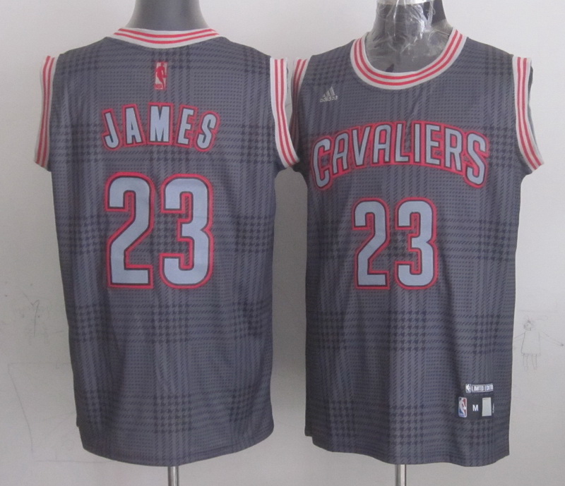  NBA Cleveland Cavaliers 23 Lebron James Black Square Swingman Jersey