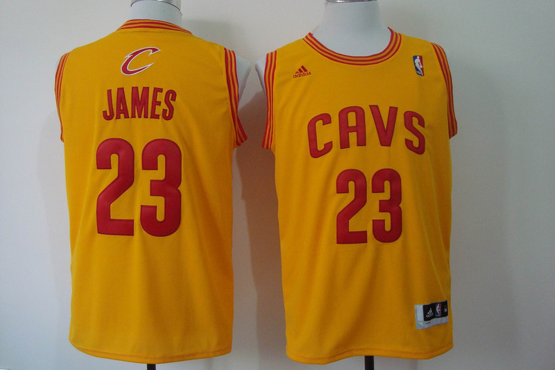  NBA Cleveland Cavaliers 23 Lebron James New Revolution 30 Swingman Yellow Jersey