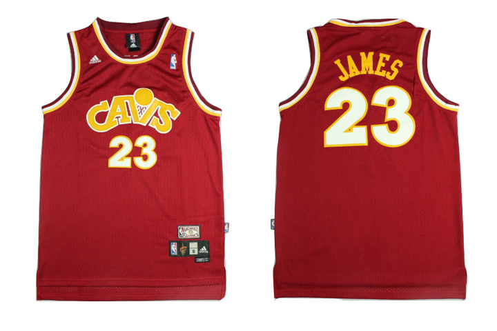  NBA Cleveland Cavaliers 23 Lebron James Red Cavs Swingman Throwback Jersey