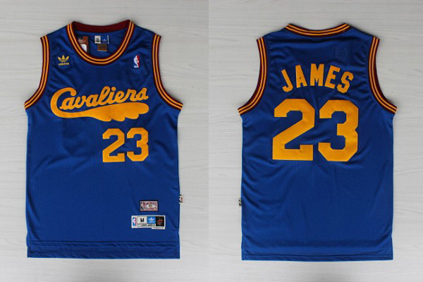  NBA Cleveland Cavaliers 23 Lebron James Swingman Throwback Retro Blue Jersey