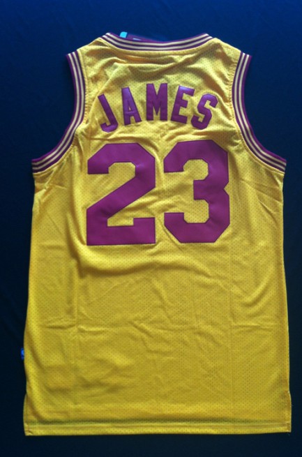  NBA Cleveland Cavaliers 23 Lebron James Swingman Throwback Yellow Jerseys