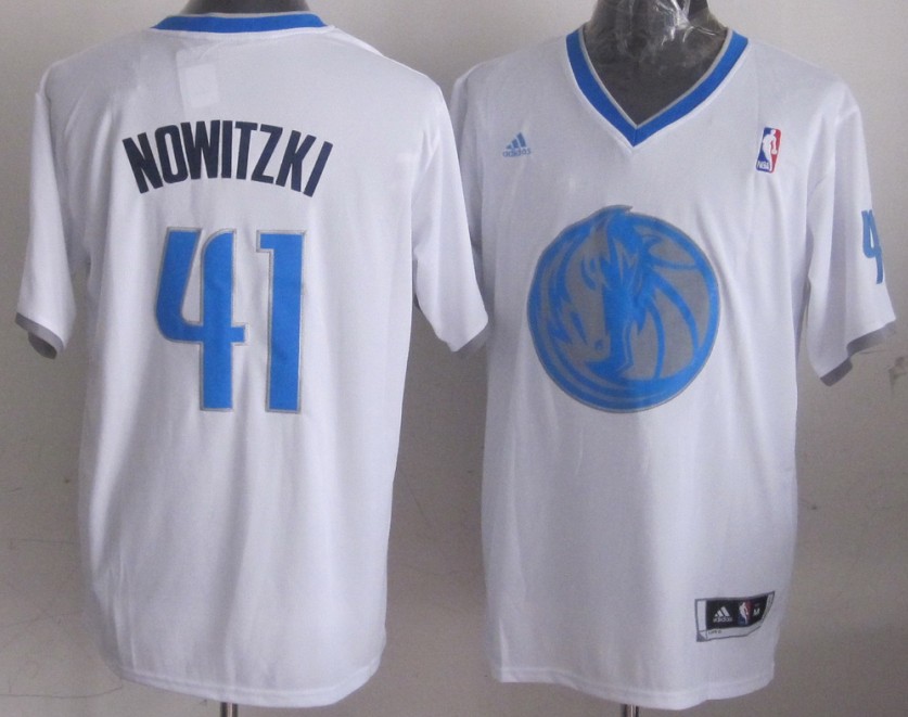  NBA Dallas Mavericks 41 Dirk Nowitzki 2013 Christmas Day Fashion Swingman White Jersey