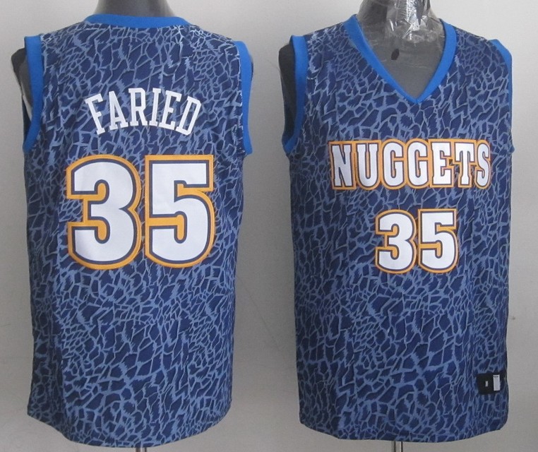  NBA Denver Nuggets 35 Kenneth Faried Crazy Light Swingman Blue Jersey