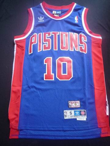  NBA Detroit Pistons 10 Dennis Rodman New Rev30 Swingman Throwback Blue Jersey