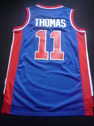  NBA Detroit Pistons 11 Isiah Thomas New Rev30 Swingman Throwback Blue Jerseys