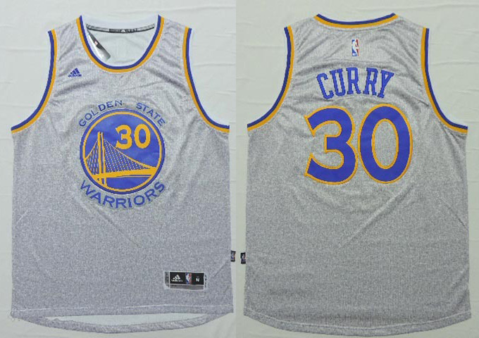  NBA Golden State Warriors 30 Stephen Curry New Revolution 30 Swingman Grey Jersey