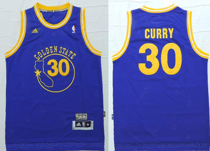  NBA Golden State Warriors 30 Stephen Curry Soul Throwback Swingman Blue Jersey
