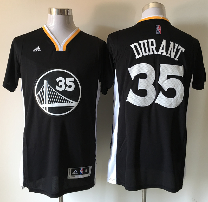  NBA Golden State Warriors 35 Kevin Durant New Revolution 30 Swingman Road Black Jersey