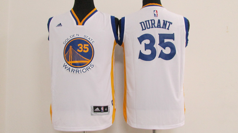  NBA Golden State Warriors 35 Kevin Durant New Revolution 30 Swingman Road White Kid Jersey