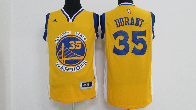  NBA Golden State Warriors 35 Kevin Durant New Revolution 30 Swingman Road Yellow Jersey