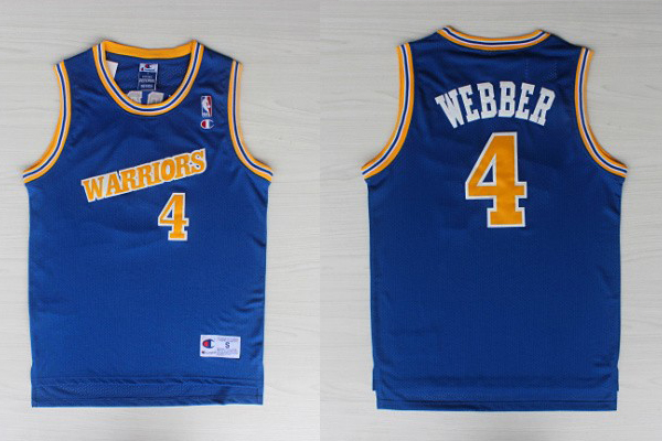  NBA Golden State Warriors 4 Webber Swingman Throwback Blue Jersey