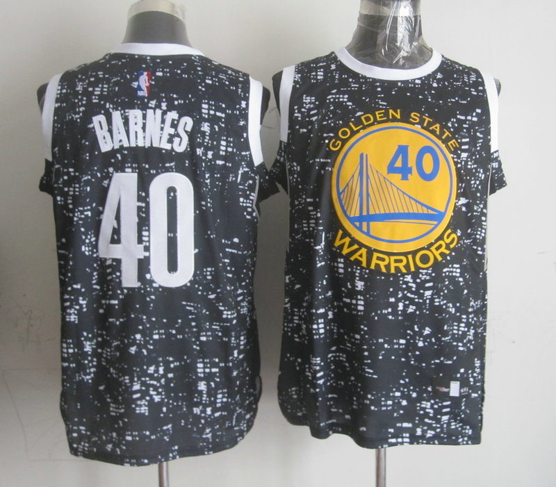  NBA Golden State Warriors 40 Harrison Barnes Black City Luminous Jersey