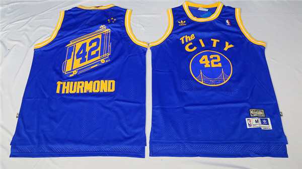  NBA Golden State Warriors 42 Nathaniel Thurmond Hardwood Classic Swingman Blue Jersey