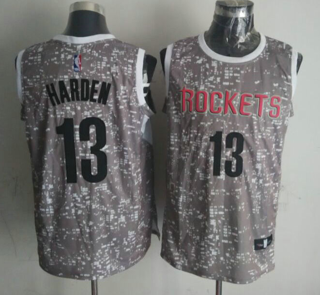  NBA Houston Rockets 13 James Harden Grey City Luminous Jersey