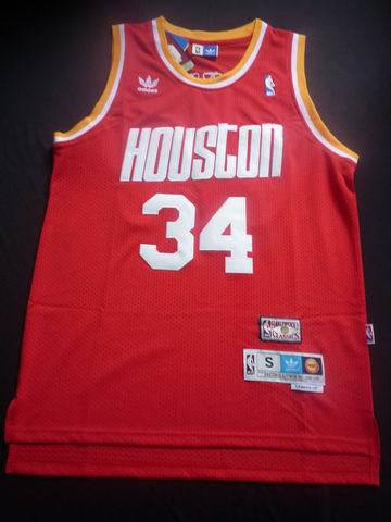  NBA Houston Rockets 34 Hakeem Olajuwon New Rev30 Swingman Throwback Red Jersey