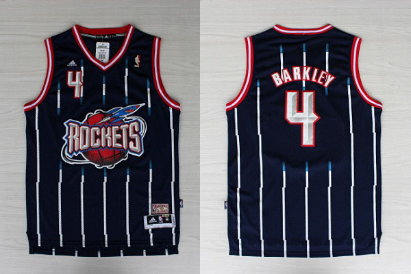  NBA Houston Rockets 4 Charles Barkley Hardwood Classic Fashion Swingman Blue Jerseys