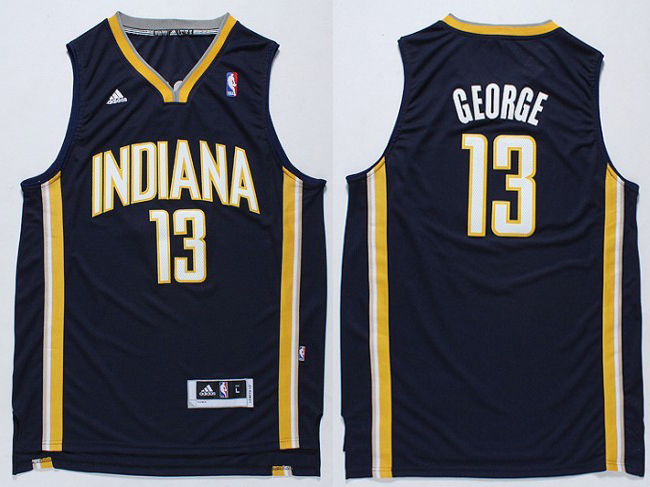  NBA Indiana Pacers 13 Paul George New Revolution 30 Swingman Dark Blue Jerseys