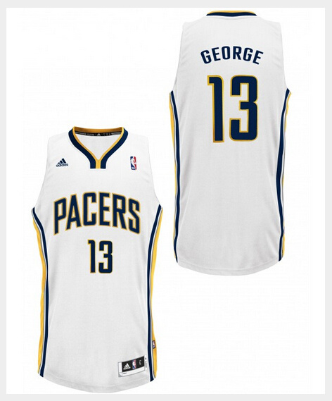  NBA Indiana Pacers 13 Paul George New Revolution 30 Swingman White Jersey