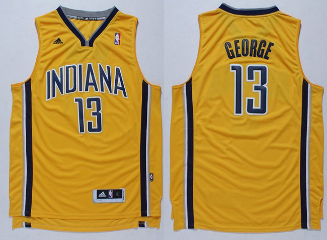  NBA Indiana Pacers 13 Paul George New Revolution 30 Swingman Yellow Jerseys