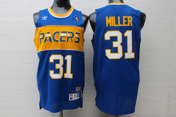  NBA Indiana Pacers 31 Reggie Miller New Rev30 Swingman Throwback Blue Jersey