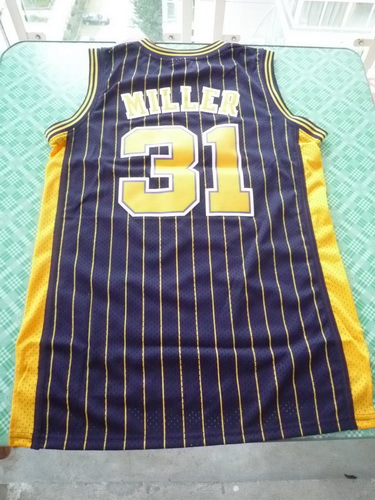  NBA Indiana Pacers 31 Reggie Miller New Rev30 Swingman Throwback Blue Jerseys