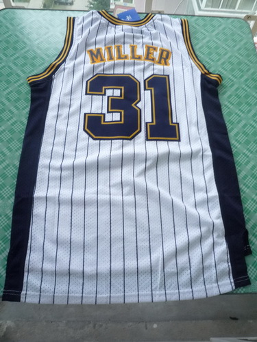  NBA Indiana Pacers 31 Reggie Miller New Rev30 Swingman Throwback White Jerseys