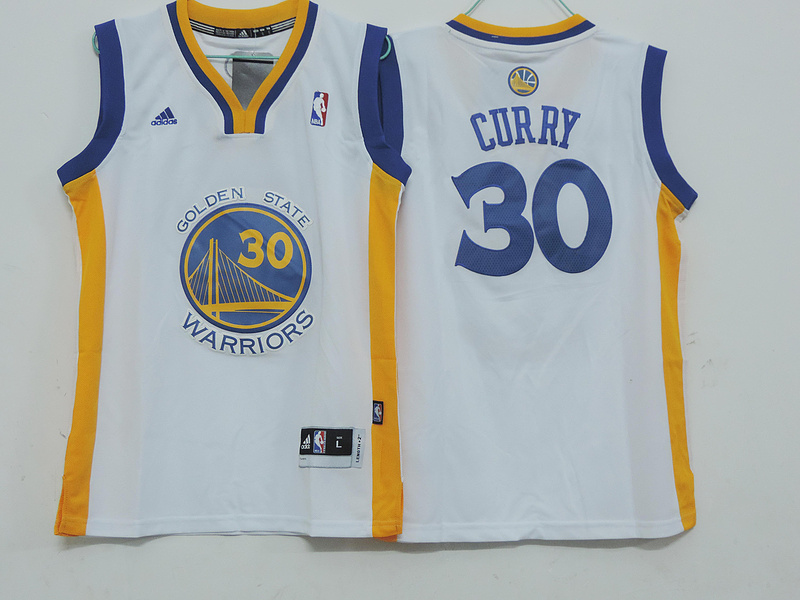  NBA Kids 2013 New Style Golden State Warriors 30 Stephen Curry Swingman Youth White Jersey