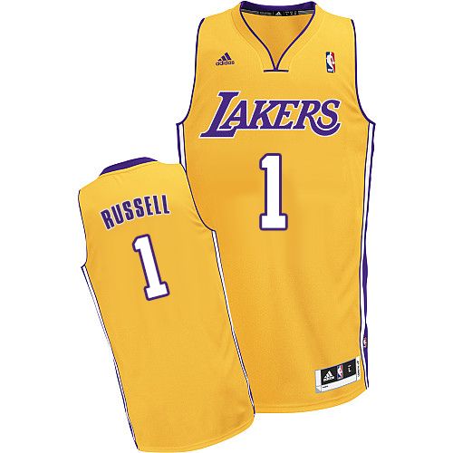  NBA Los Angeles Lakers 1 D Angelo Russell Jersey New Revolution 30 Swingman Yellow Jersey