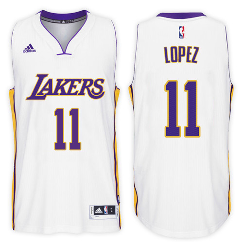  NBA Los Angeles Lakers 11 Brook Lopez Jersey New Revolution 30 Swingman White Jersey