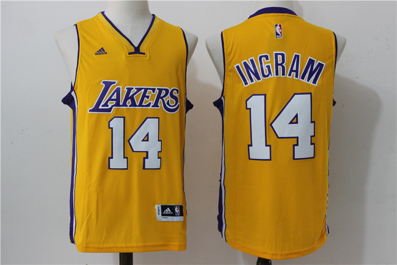  NBA Los Angeles Lakers 14 Brandon Ingram Jersey New Revolution 30 Swingman Yellow Jersey