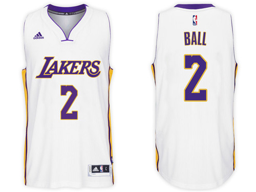  NBA Los Angeles Lakers 2 Lonzo Ball Jersey New Revolution 30 Swingman White Jersey